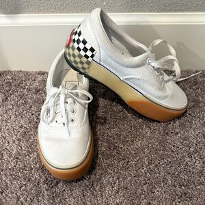 Vans White and Black Checkered Sneakers